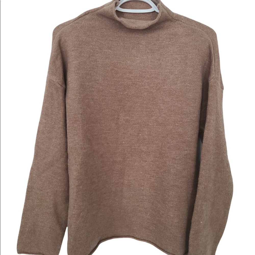 SHEIN | Khaki Mock Neck Sweater